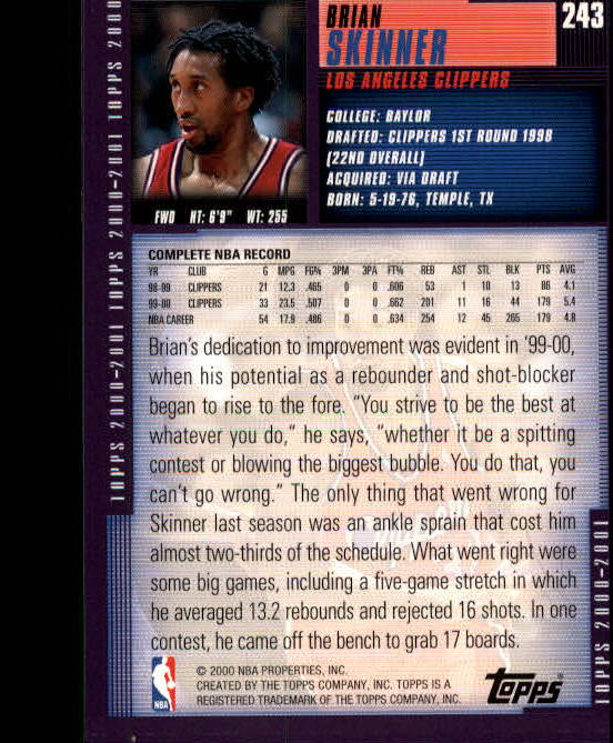 A1841- 2000-01 Topps Bk Card #s 1-295 +Inserts -You Pick- 15+ FREE US SHIP - Picture 395 of 449