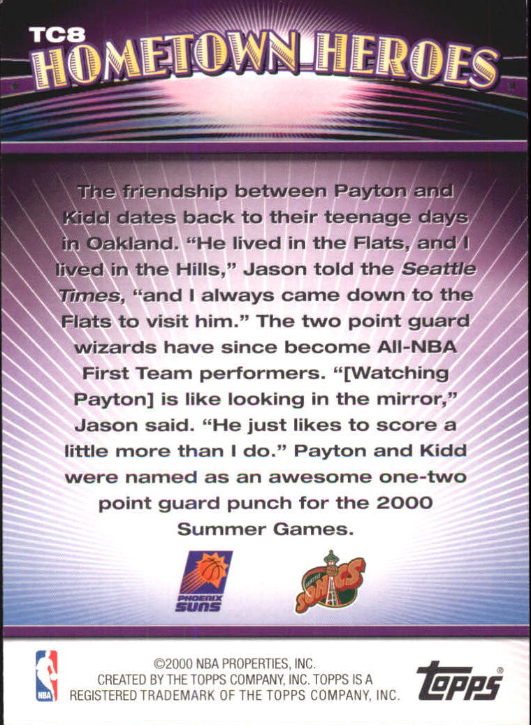 2000-01 Topps Combos 1 #TC8 Gary Payton/Jason Kidd back image