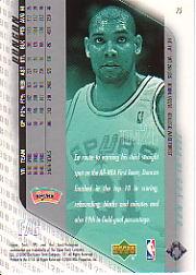 2000-01 SPx #75 Tim Duncan back image