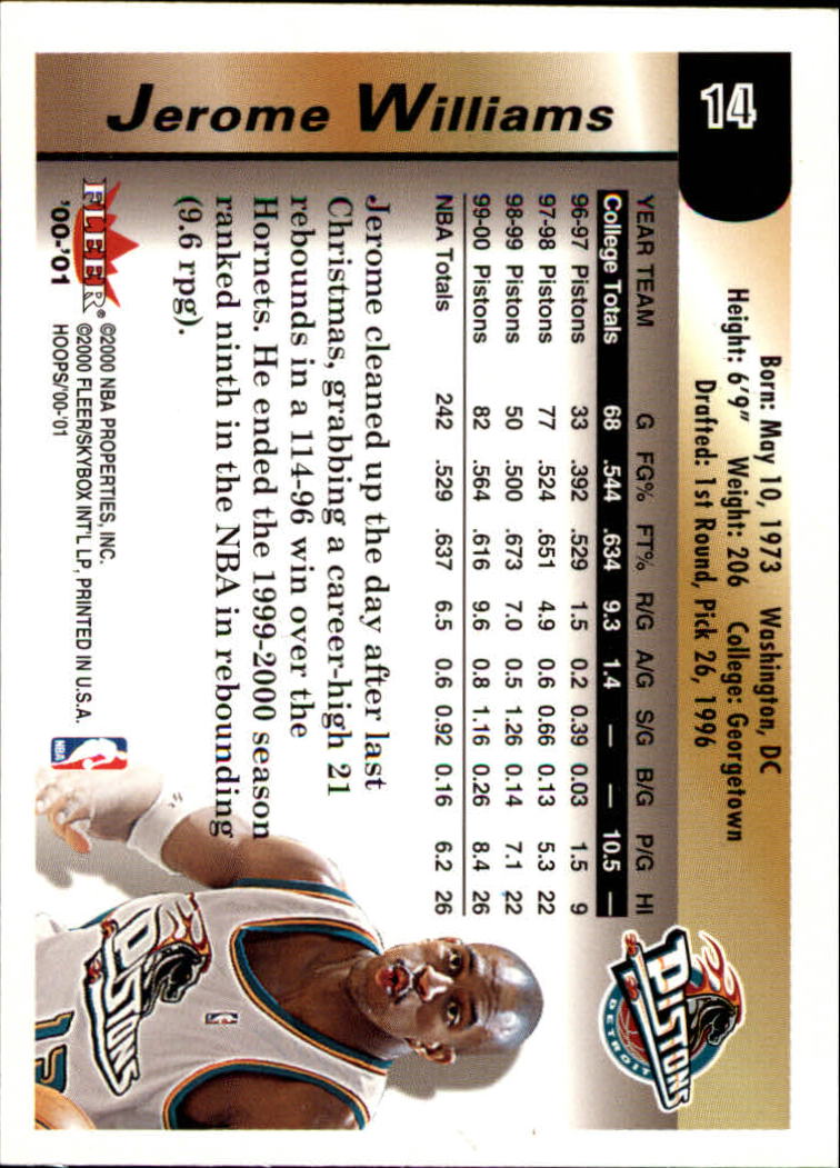 2000-01 Hoops Hot Prospects #14 Jerome Williams back image