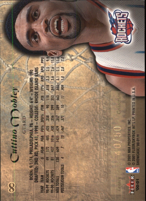 2000-01 Fleer Showcase Legacy Collection #8 Cuttino Mobley back image