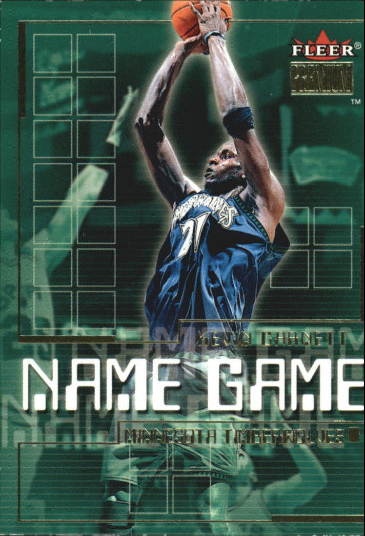 2000-01 Fleer Premium Name Game #NG15 Kevin Garnett