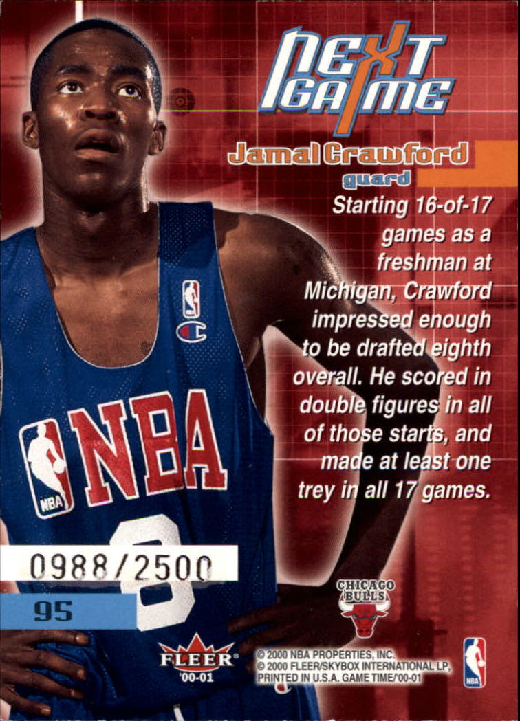 2000-01 Fleer Game Time #95 Jamal Crawford RC back image