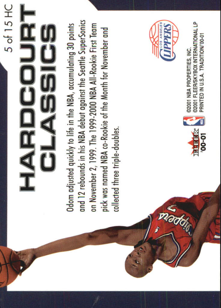 2000-01 Fleer Hardcourt Classics #HC5 Lamar Odom back image