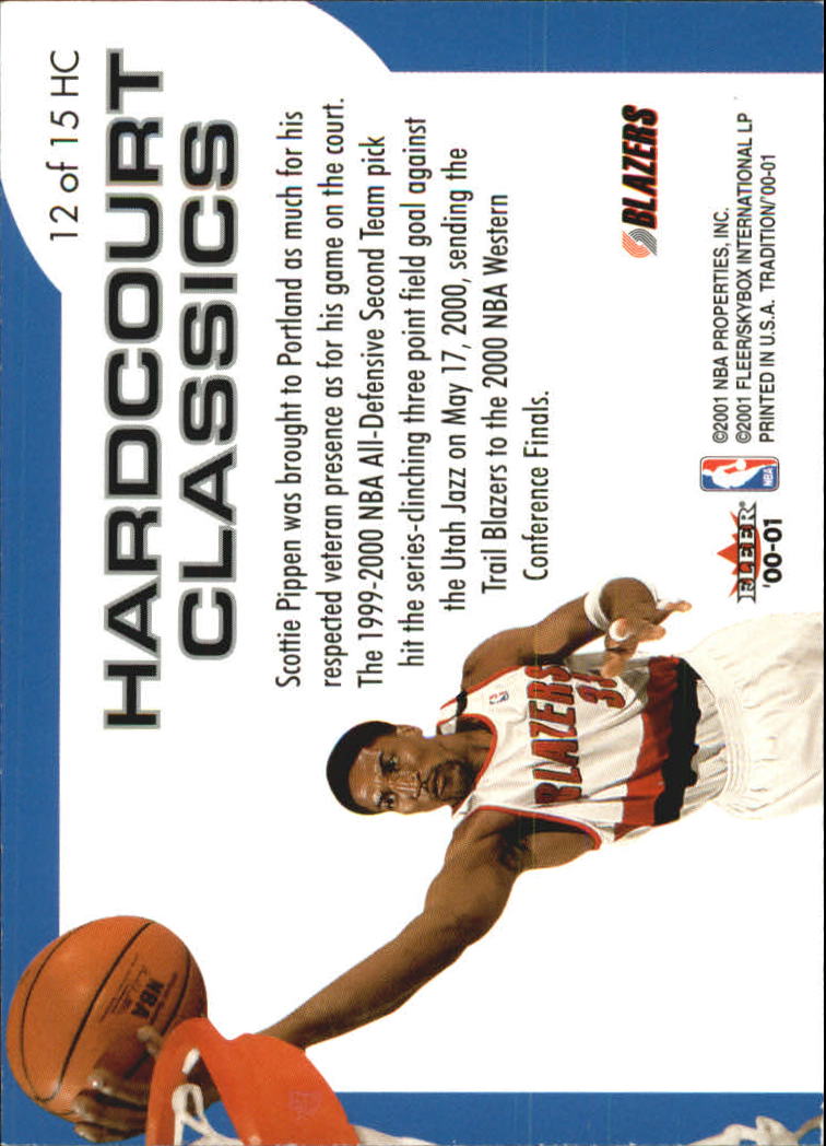 2000-01 Fleer Hardcourt Classics #HC12 Scottie Pippen back image