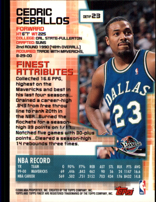 B5505- 2000-01 Finest Bk Card #s 1-176 +Inserts -You Pick- 15+ FREE US SHIP - Bild 31 von 189