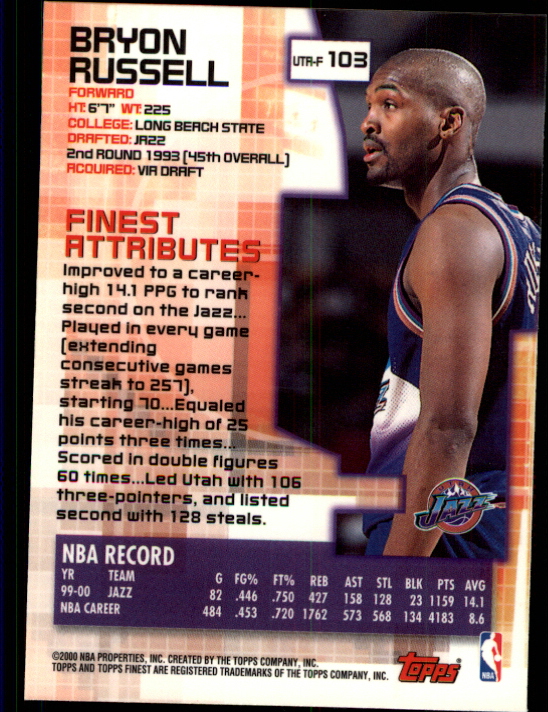 B5505- 2000-01 Finest Bk Card #s 1-176 +Inserts -You Pick- 15+ FREE US SHIP - Bild 153 von 189