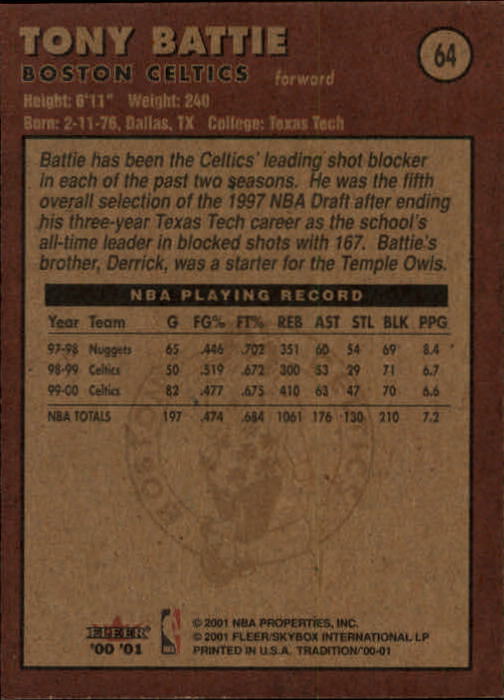 A7626- 2000-01 Fleer Basketball Card #s 1-200 -You Pick- 15+ FREE US SHIP - Picture 101 of 321