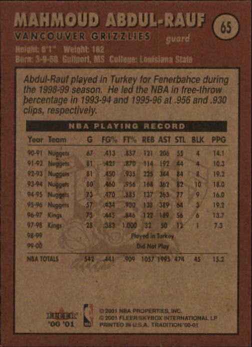 A7626- 2000-01 Fleer Basketball Card #s 1-200 -You Pick- 15+ FREE US SHIP - Picture 103 of 321