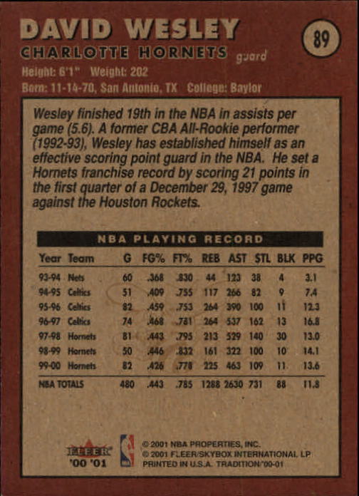 A7626- 2000-01 Fleer Basketball Card #s 1-200 -You Pick- 15+ FREE US SHIP - Picture 143 of 321