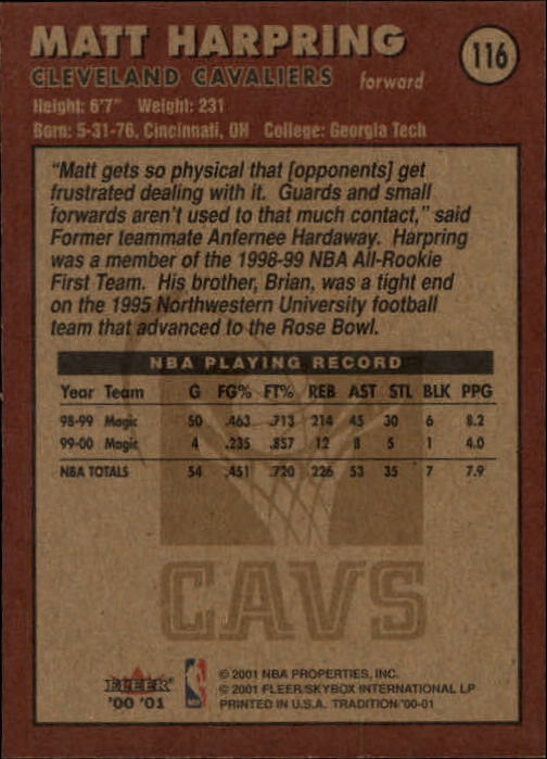 A7626- 2000-01 Fleer Basketball Card #s 1-200 -You Pick- 15+ FREE US SHIP - Picture 185 of 321