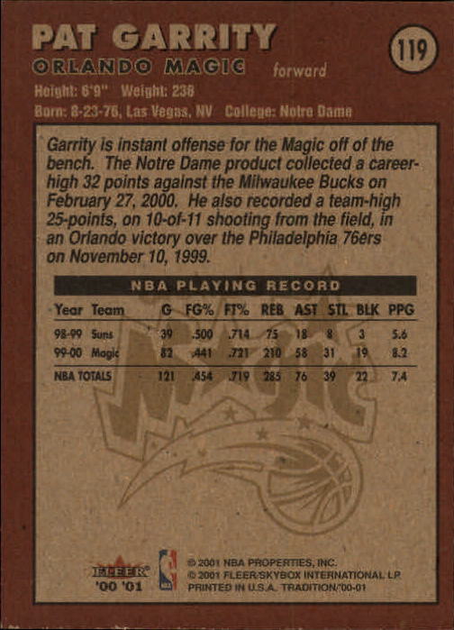 A7626- 2000-01 Fleer Basketball Card #s 1-200 -You Pick- 15+ FREE US SHIP - Picture 191 of 321