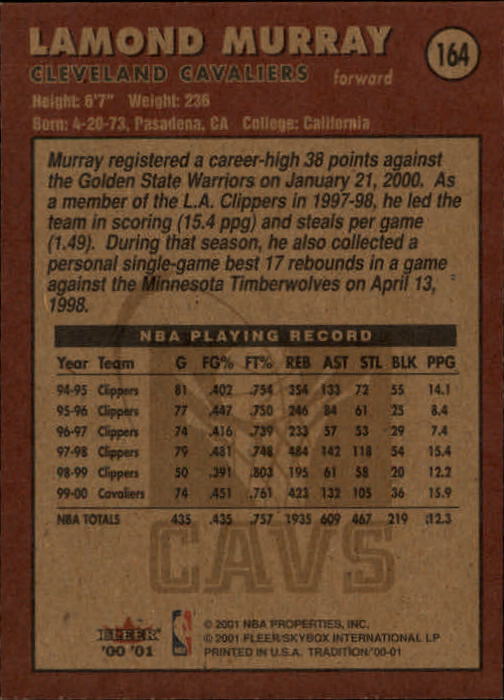 A7626- 2000-01 Fleer Basketball Card #s 1-200 -You Pick- 15+ FREE US SHIP - Picture 263 of 321