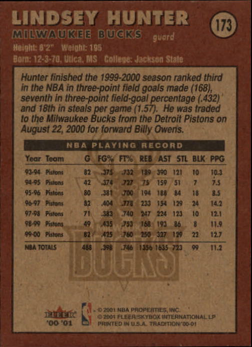 A7626- 2000-01 Fleer Basketball Card #s 1-200 -You Pick- 15+ FREE US SHIP - Picture 281 of 321