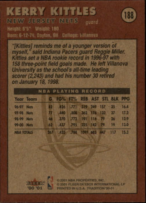 A7626- 2000-01 Fleer Basketball Card #s 1-200 -You Pick- 15+ FREE US SHIP - Picture 301 of 321