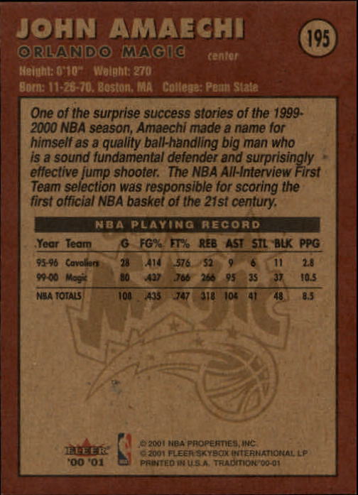 A7626- 2000-01 Fleer Basketball Card #s 1-200 -You Pick- 15+ FREE US SHIP - Picture 315 of 321