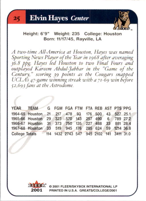 A4391- 2001 Greats of the Game Basketball #s 1-84 -You Pick- 15+ FREE US SHIP - Picture 47 of 137