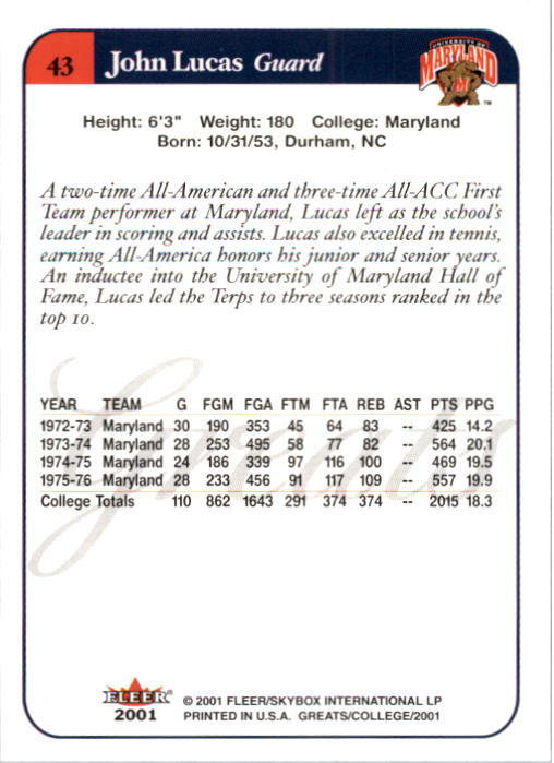 A4391- 2001 Greats of the Game Basketball #s 1-84 -You Pick- 15+ FREE US SHIP - Picture 79 of 137