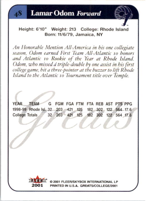 A4391- 2001 Greats of the Game Basketball #s 1-84 -You Pick- 15+ FREE US SHIP - Picture 83 of 137