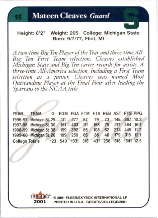 A4391- 2001 Greats of the Game Basketball #s 1-84 -You Pick- 15+ FREE US SHIP - Picture 89 of 137