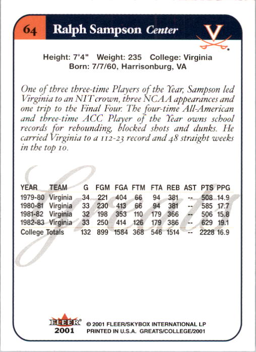 A4391- 2001 Greats of the Game Basketball #s 1-84 -You Pick- 15+ FREE US SHIP - Picture 99 of 137