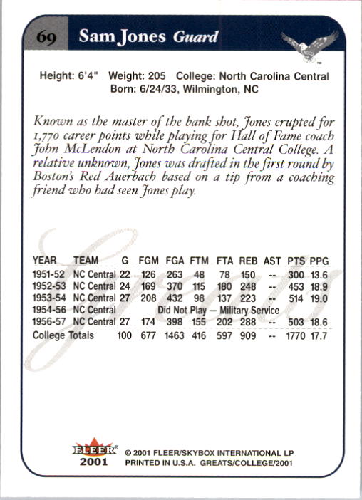 A4391- 2001 Greats of the Game Basketball #s 1-84 -You Pick- 15+ FREE US SHIP - Picture 105 of 137