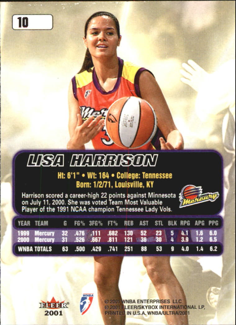 B2688- 2001 Ultra WNBA Basketball Card #s 1-116 -You Pick- 15+ FREE US SHIP - Picture 9 of 117