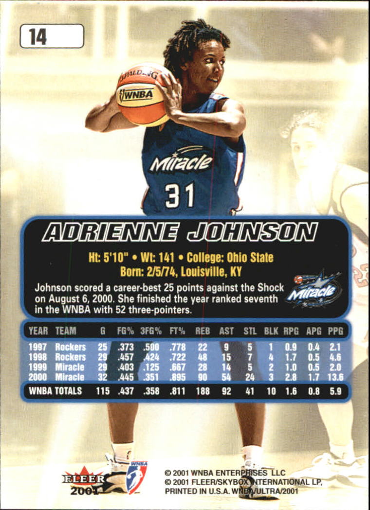 B2688- 2001 Ultra WNBA Basketball Card #s 1-116 -You Pick- 15+ FREE US SHIP - Picture 13 of 117