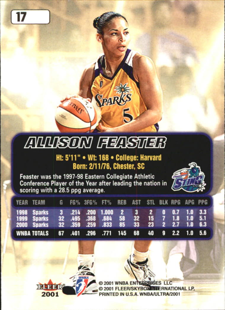 B2688- 2001 Ultra WNBA Basketball Card #s 1-116 -You Pick- 15+ FREE US SHIP - Picture 17 of 117