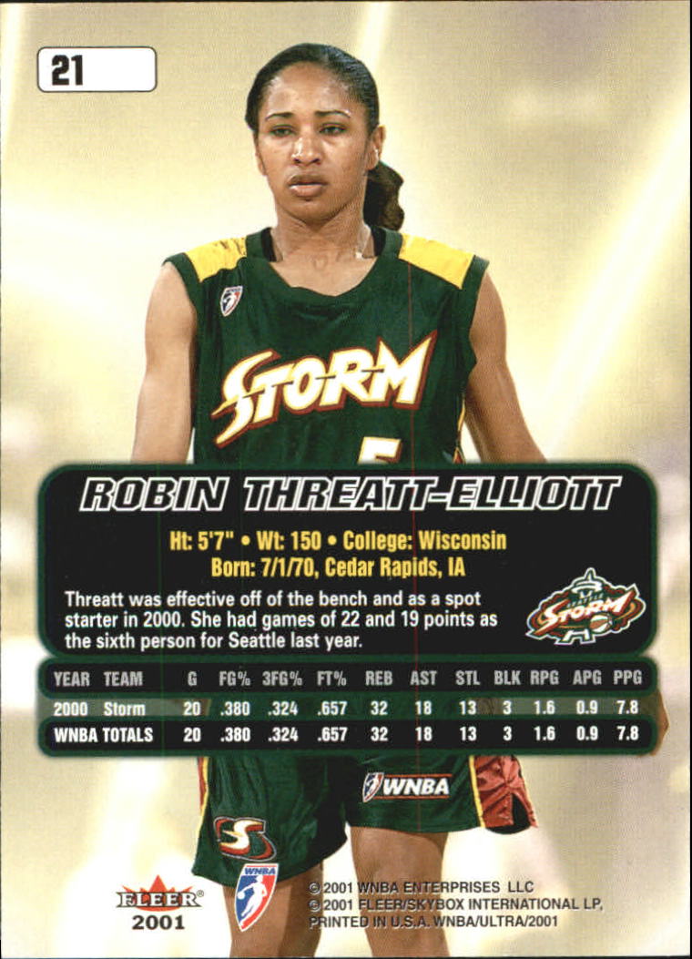 B2688- 2001 Ultra WNBA Basketball Card #s 1-116 -You Pick- 15+ FREE US SHIP - Picture 23 of 117