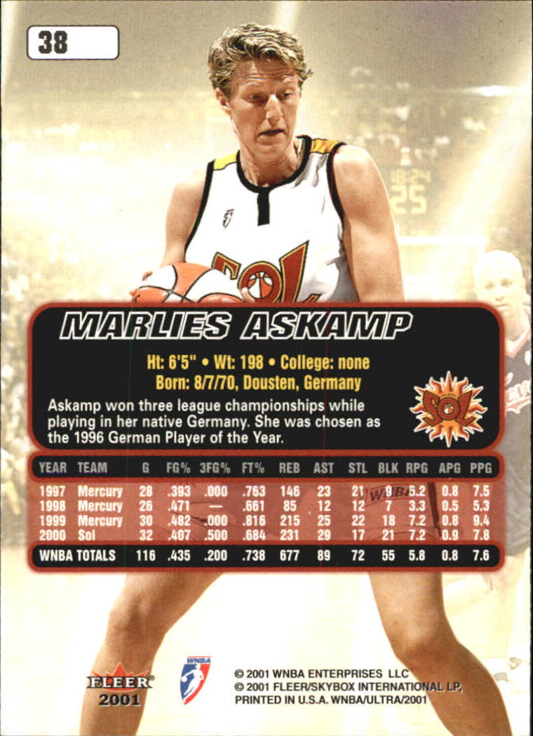 B2688- 2001 Ultra WNBA Basketball Card #s 1-116 -You Pick- 15+ FREE US SHIP - Picture 39 of 117