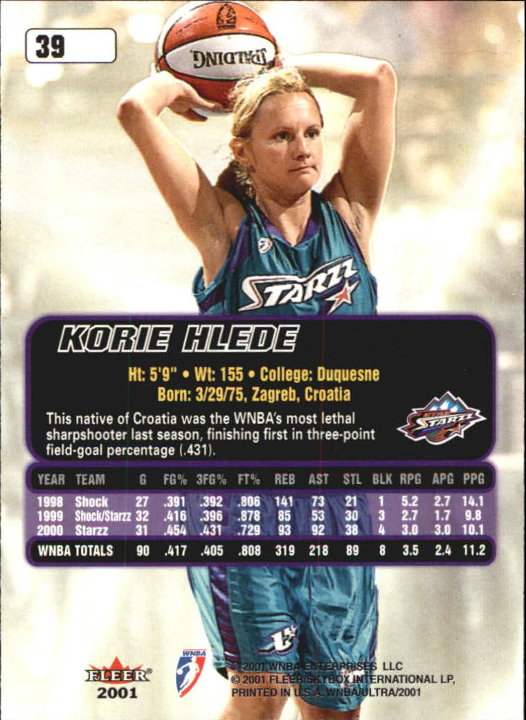 B2688- 2001 Ultra WNBA Basketball Card #s 1-116 -You Pick- 15+ FREE US SHIP - Picture 41 of 117