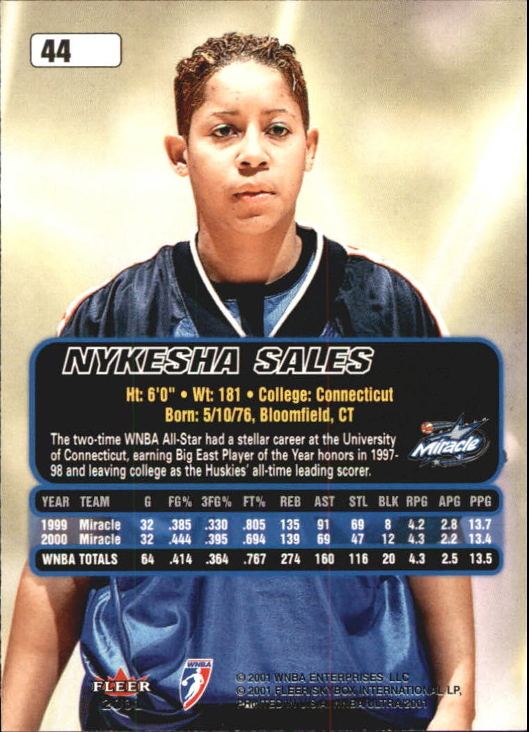 B2688- 2001 Ultra WNBA Basketball Card #s 1-116 -You Pick- 15+ FREE US SHIP - Picture 49 of 117