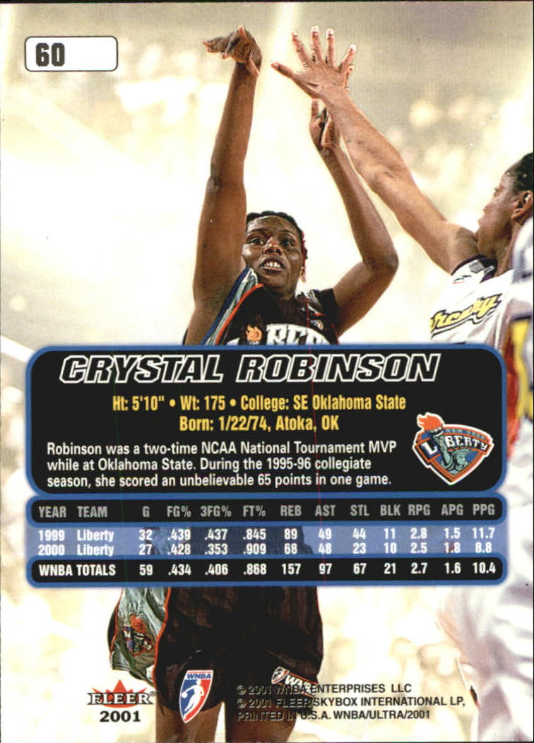 B2688- 2001 Ultra WNBA Basketball Card #s 1-116 -You Pick- 15+ FREE US SHIP - Picture 65 of 117