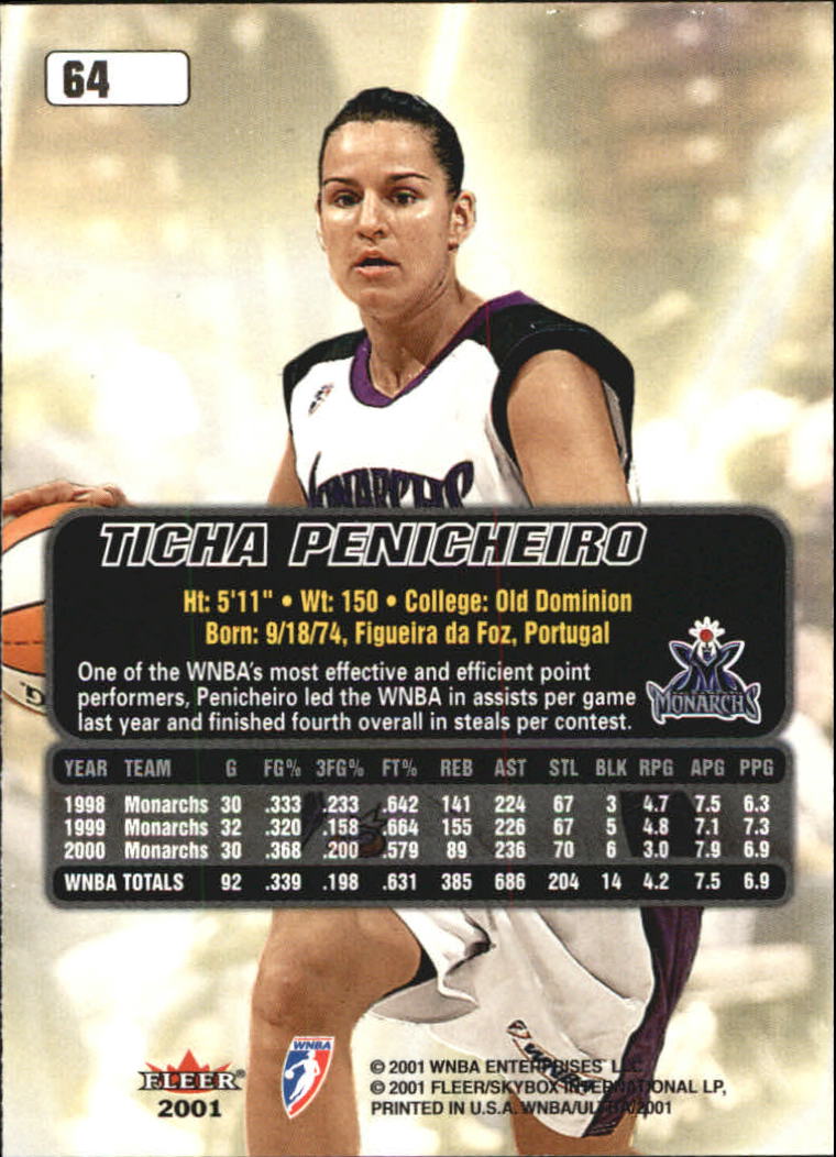 B2688- 2001 Ultra WNBA Basketball Card #s 1-116 -You Pick- 15+ FREE US SHIP - Picture 71 of 117