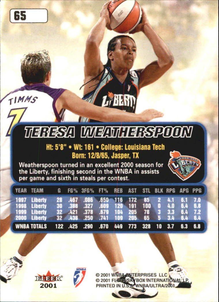 B2688- 2001 Ultra WNBA Basketball Card #s 1-116 -You Pick- 15+ FREE US SHIP - Picture 73 of 117