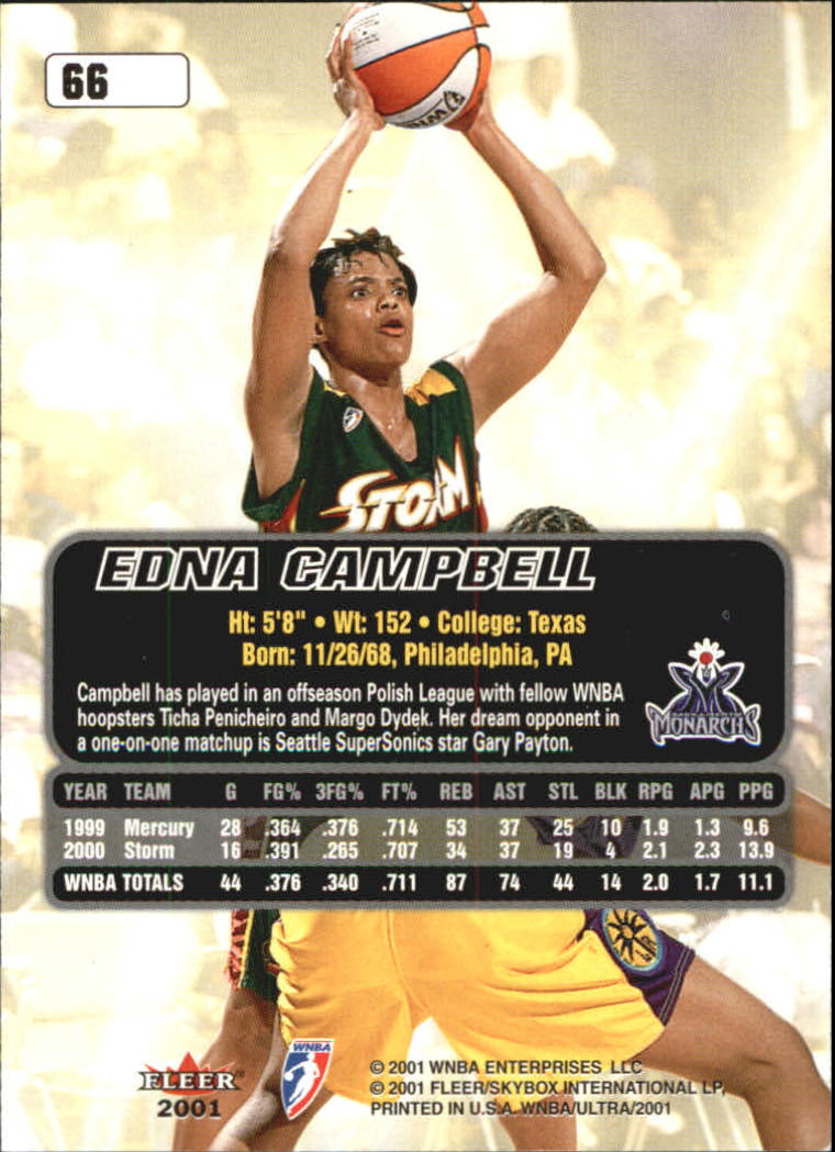 B2688- 2001 Ultra WNBA Basketball Card #s 1-116 -You Pick- 15+ FREE US SHIP - Picture 75 of 117