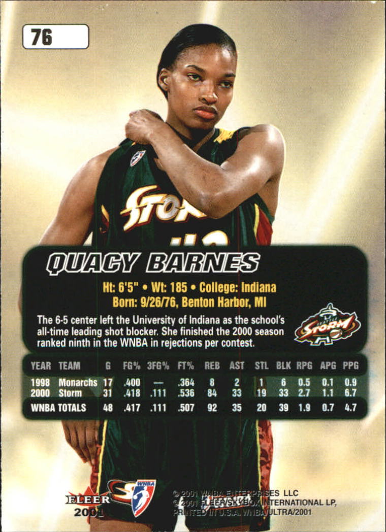 B2688- 2001 Ultra WNBA Basketball Card #s 1-116 -You Pick- 15+ FREE US SHIP - Picture 89 of 117