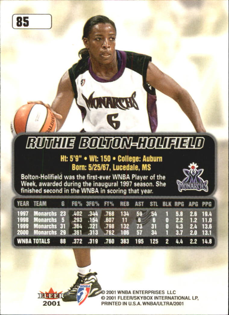 B2688- 2001 Ultra WNBA Basketball Card #s 1-116 -You Pick- 15+ FREE US SHIP - Picture 97 of 117