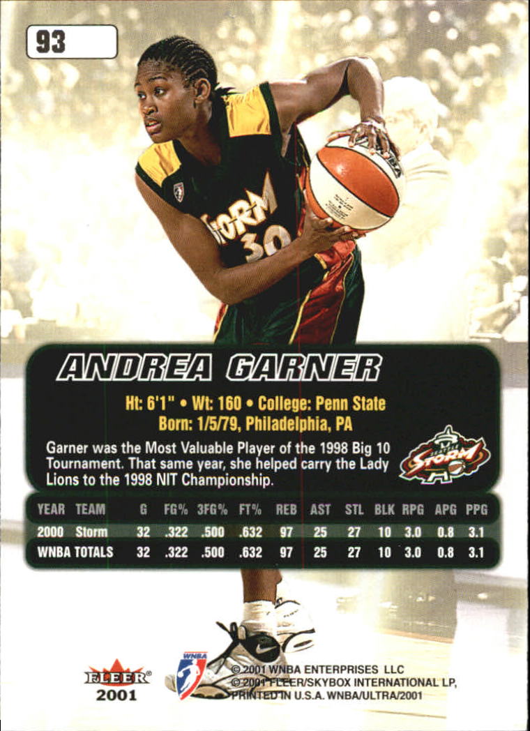 B2688- 2001 Ultra WNBA Basketball Card #s 1-116 -You Pick- 15+ FREE US SHIP - Picture 107 of 117