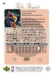 2001-02 Sweet Shot #38 Kobe Bryant back image