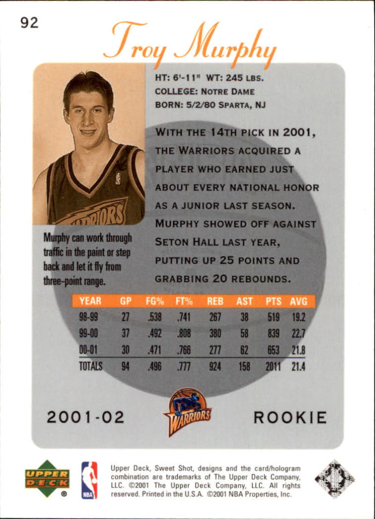 A9802- 2001-02 Sweet Shot Basketball Card #a 1-92 -You Pick- 15+ FREE US SHIP - Picture 51 of 51