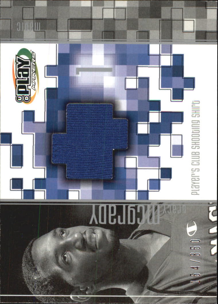 2001-02 Upper Deck Playmakers PC Shooting Shirt #TMS Tracy McGrady