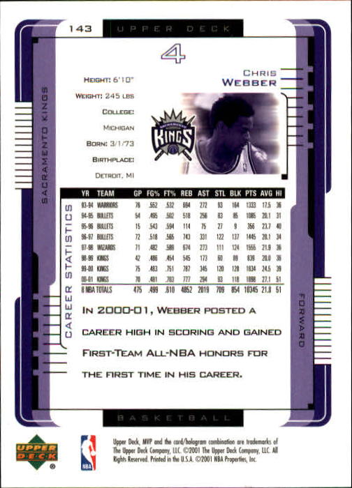 Chris webber cards (1994-2022) Kings Bullets 76ers - You Choose - Picture 157 of 258