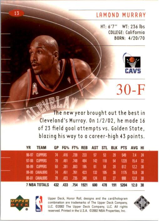 A9409- 2001-02 Upper Deck Honor Rolle BK Karten 1-90 -du Pick- 15 + Kostenlose - Bild 27 von 155