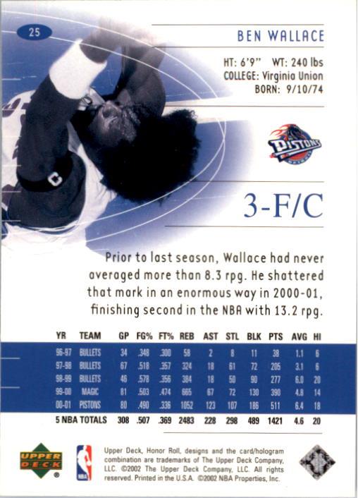 A9409- 2001-02 Upper Deck Honor Rolle BK Karten 1-90 -du Pick- 15 + Kostenlose - Bild 51 von 155