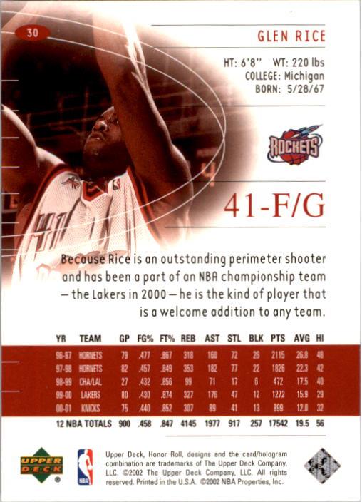 A9409- 2001-02 Upper Deck Honor Rolle BK Karten 1-90 -du Pick- 15 + Kostenlose - Bild 61 von 155