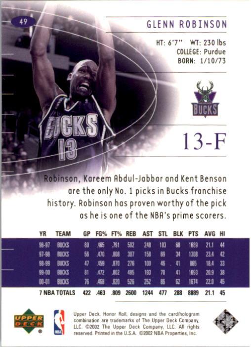 A9409- 2001-02 Upper Deck Honor Rolle BK Karten 1-90 -du Pick- 15 + Kostenlose - Bild 91 von 155