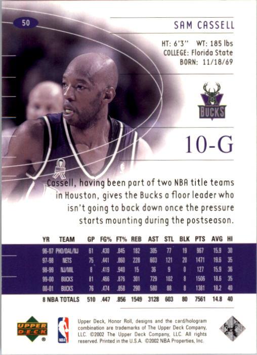 A9409- 2001-02 Upper Deck Honor Rolle BK Karten 1-90 -du Pick- 15 + Kostenlose - Bild 93 von 155