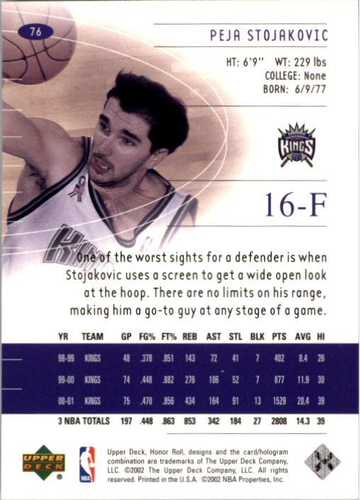 A9409- 2001-02 Upper Deck Honor Rolle BK Karten 1-90 -du Pick- 15 + Kostenlose - Bild 133 von 155